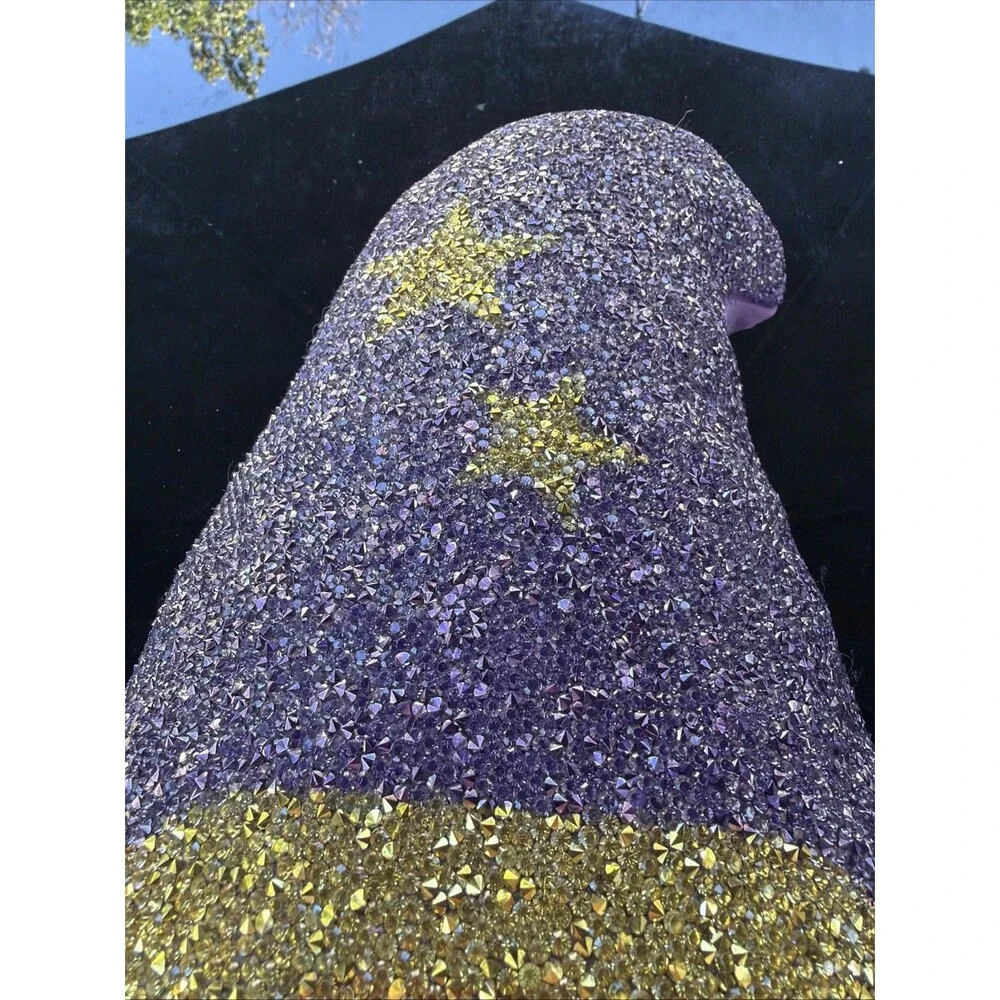 Sparkles Home Luminous Pillow- Witch Hat-purple With Stars-Halloween